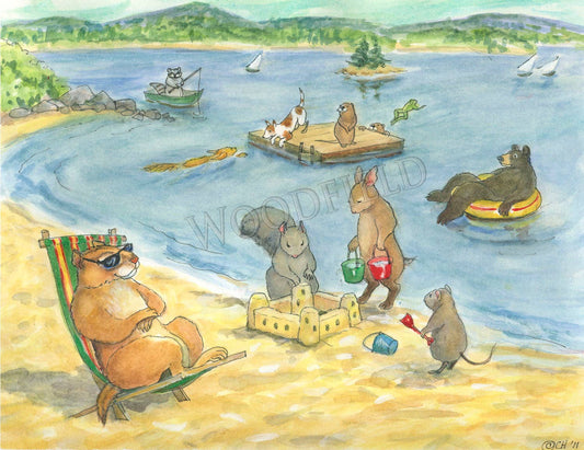 #294 - Day at the Beach Notecard