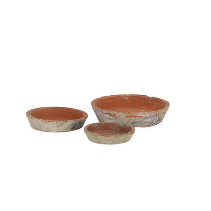 Aged Terracotta Round Saucers