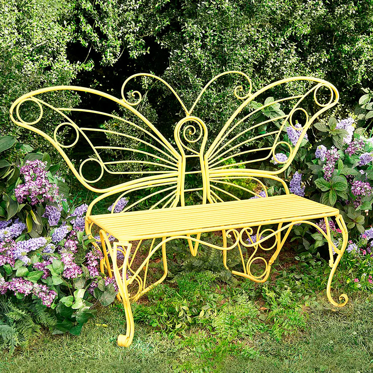 Yellow Metal Garden Butterfly Chair