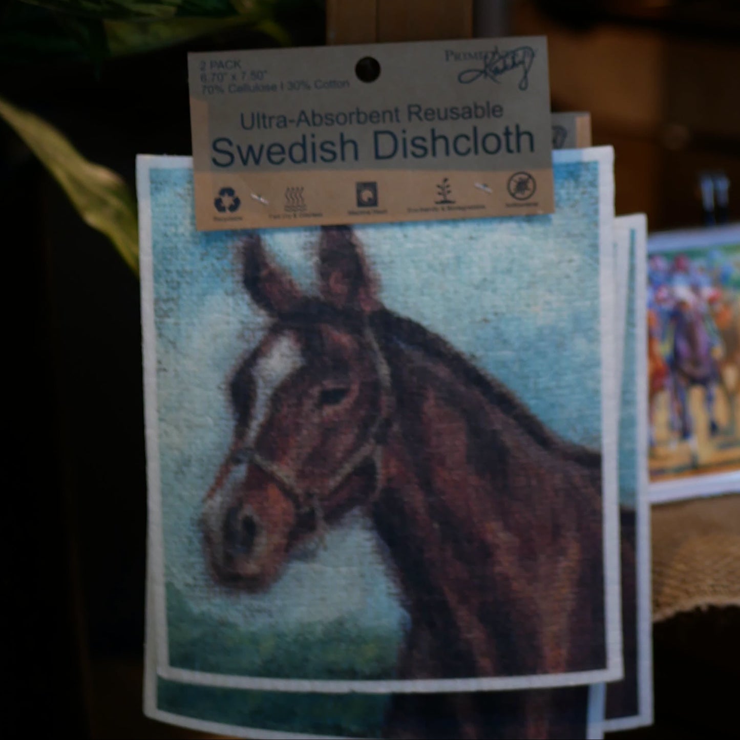 Grazing Horses Swedish Dishcloth Set