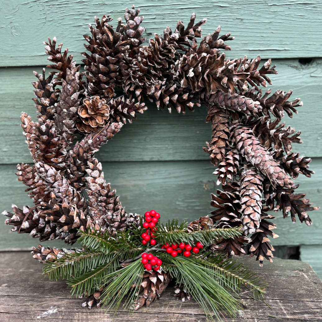 12" Pine Cone Wreath