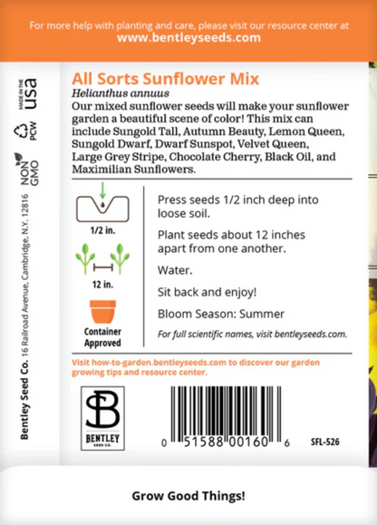 instructions for planting sunflower seeds Sunflower Mixed