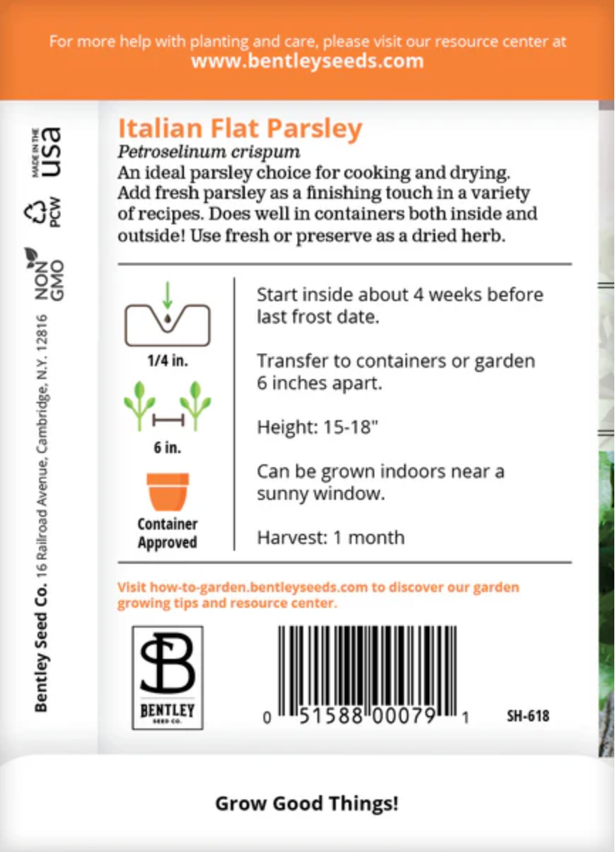 Parsley, Plain Italian - Herb Seeds