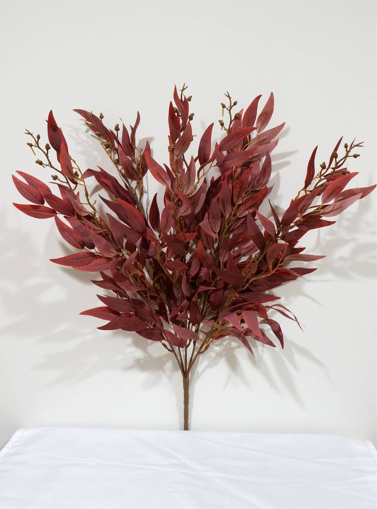 20'' Silk Eucalyptus Leaves Bush, Fake Seeded Eucalyptus