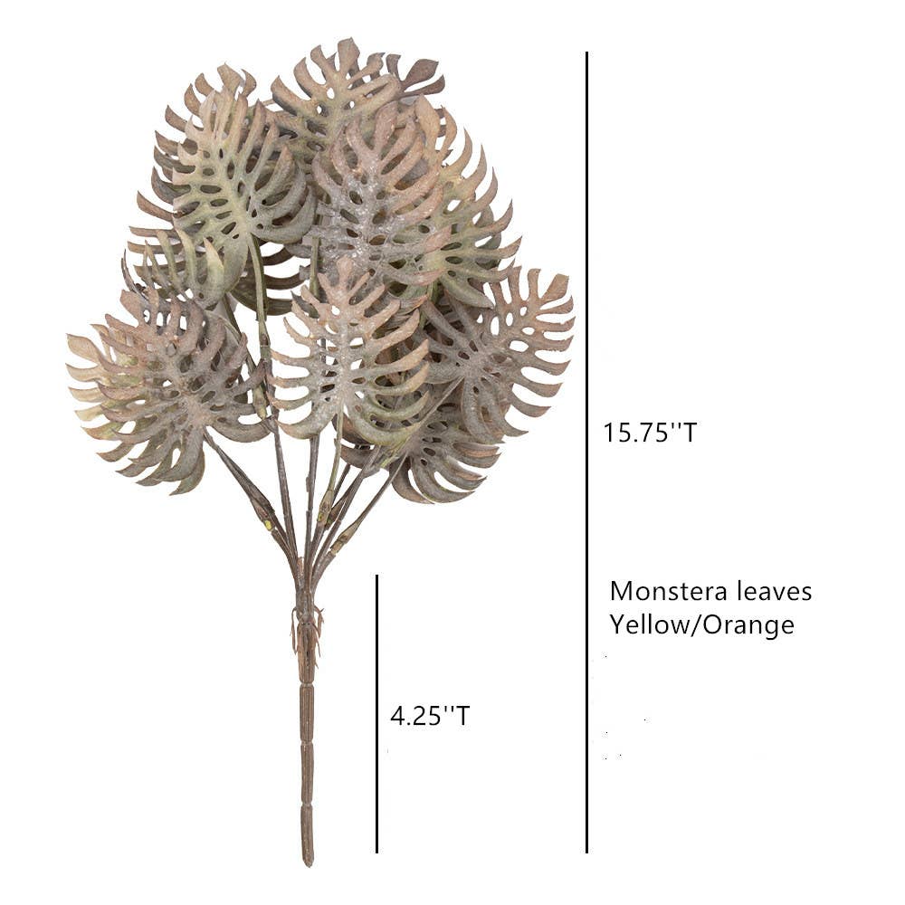 Faux Thistles/Pine/Monstera leaves, Autumn Leaves Branches