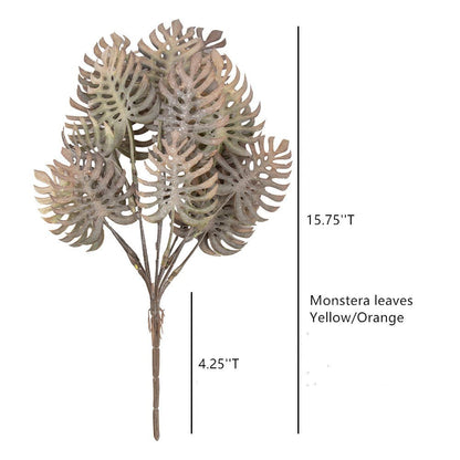 Faux Thistles/Pine/Monstera leaves, Autumn Leaves Branches