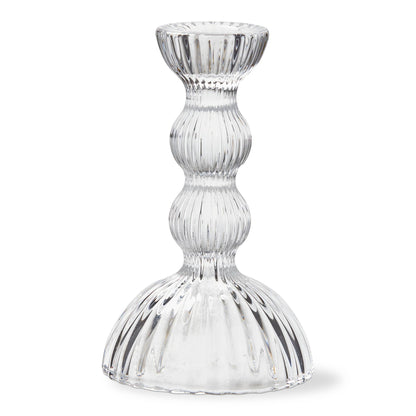 Ella Clear Soda Lime Glass Taper Candle Holder