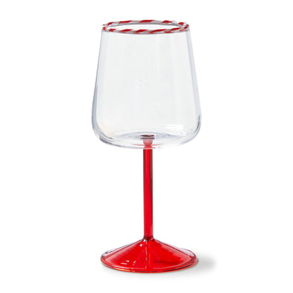 Peppermint Stripe All Purpose Wine Glass Red Borosilicate