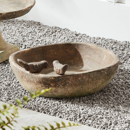 Weathered Garden Square Bird Tray