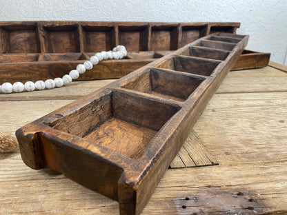 Brazos Long Ladder Dough Bowl-6x39-Waxed-7 Compartments