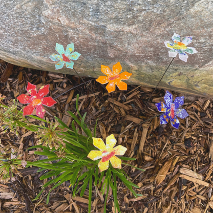 Medium Copper Enamel Flowers