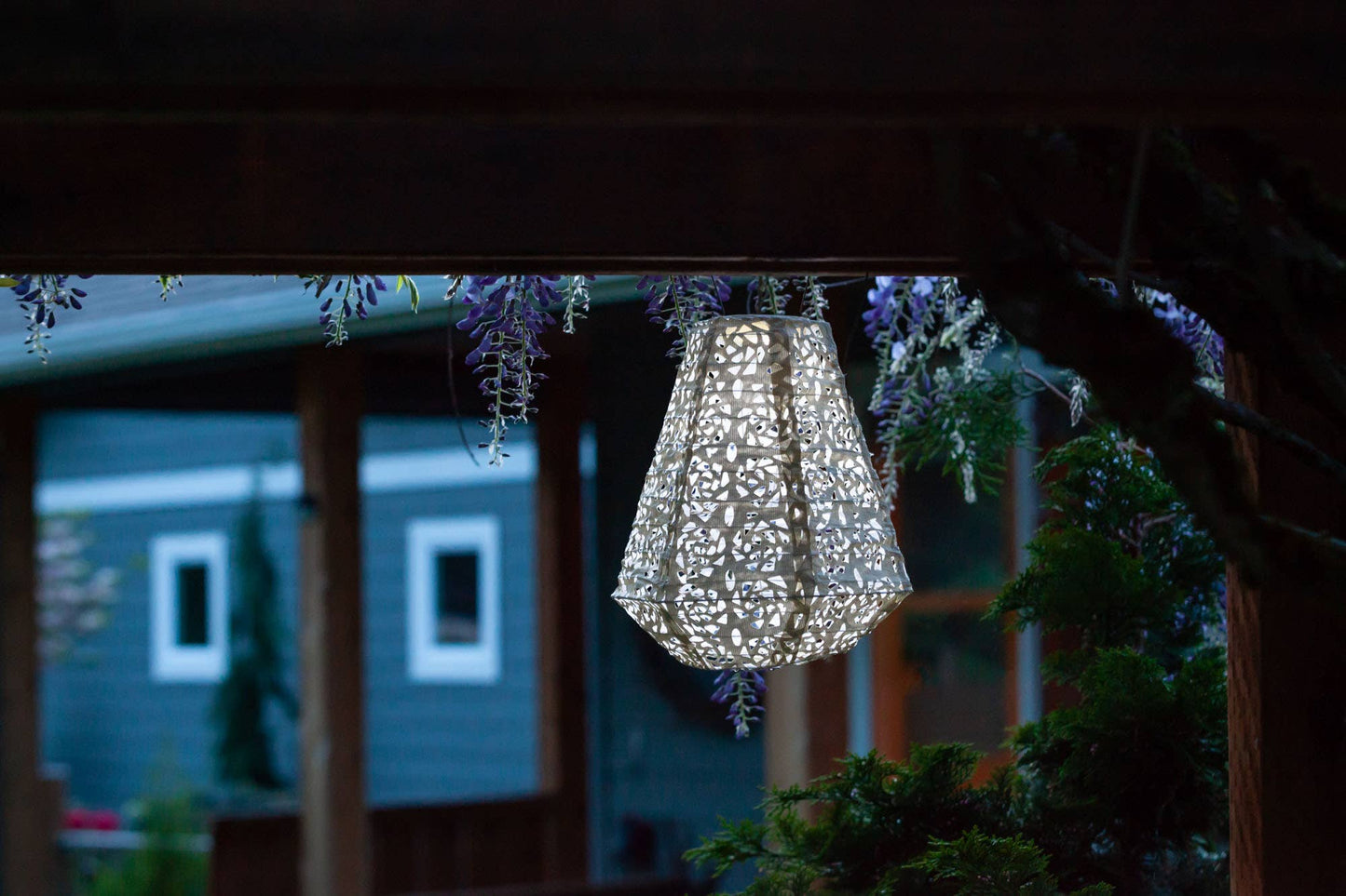Stella Prism 11" Solar Lantern - Pearl