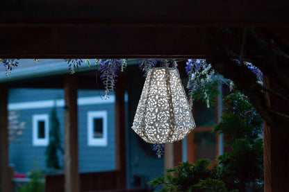 Stella Prism 11" Solar Lantern - Pearl