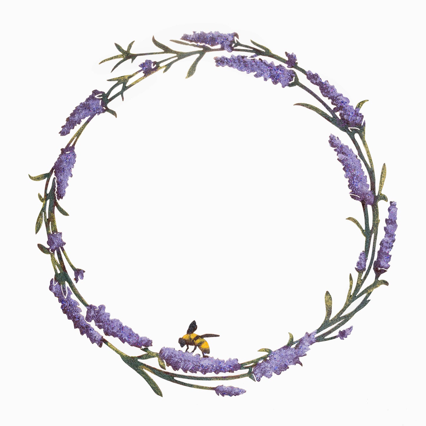 Lavender & Bee Wreath -Painted