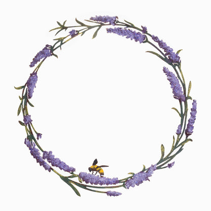 Lavender & Bee Wreath -Painted