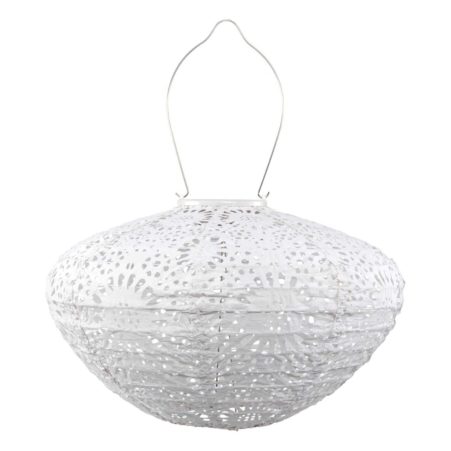 Stella Crown Chantilly Lace Solar Lantern - Porcelain