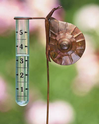 Flamed Snail Rain Gauge, Staked