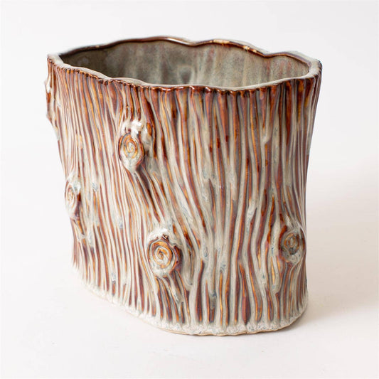 Faux Tree Stump Small Planter