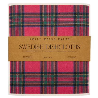Holiday Pattern Swedish Dishcloths (Set of 6)