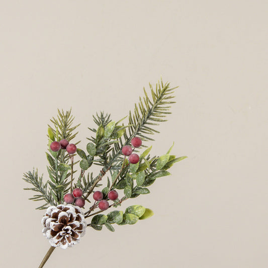 13.75" WINTER PINE W/ BERRIES & PINECONE SPRAY