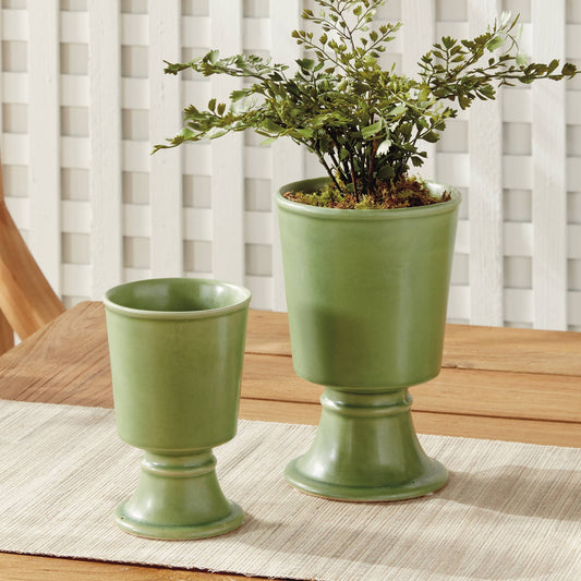 Kelcy Footed Cachepots, Green