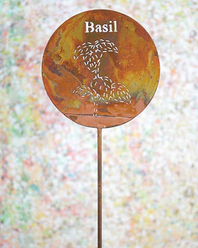 Flamed Basil Plant Stake