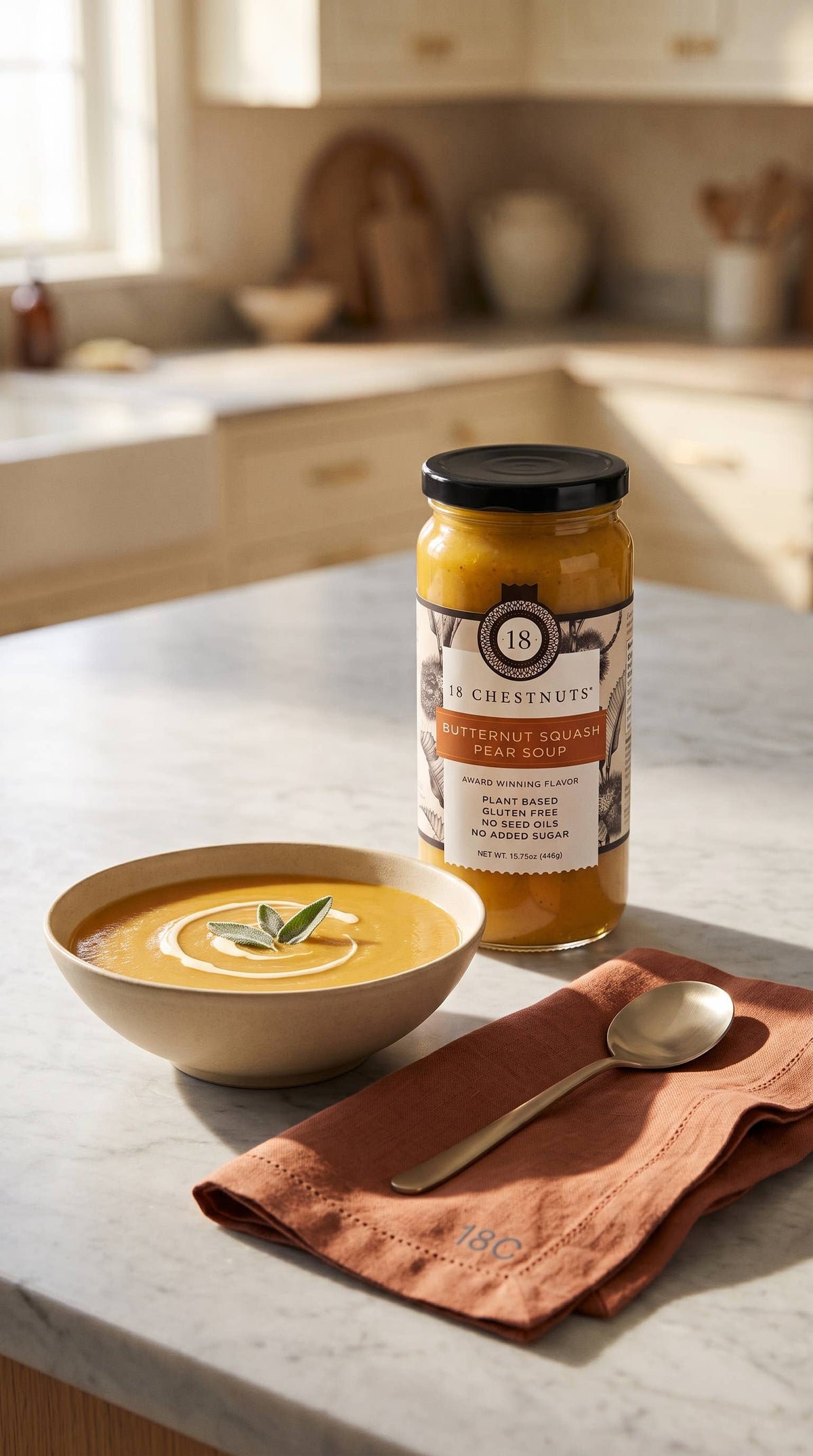 Butternut Squash Pear Soup 16 oz Plant Based & Gluten Free
