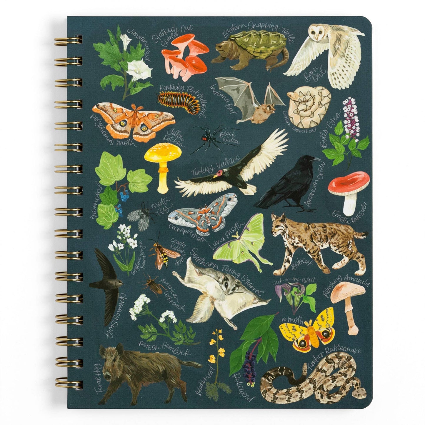 Midnight Flora & Fauna Spiral Notebook