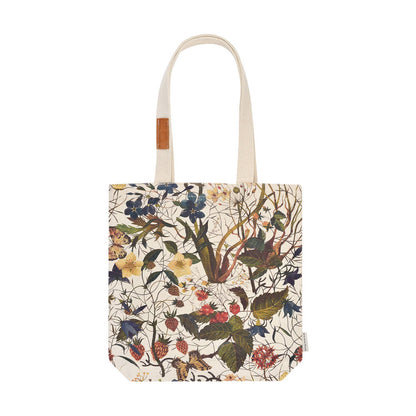 Canvas Shopper Bag - Forest Flowers on White