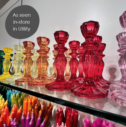 Red Glass Candle Holder