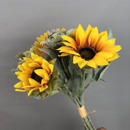 16''T Silk Sunflower Bouquet, Fall Color Sunflower