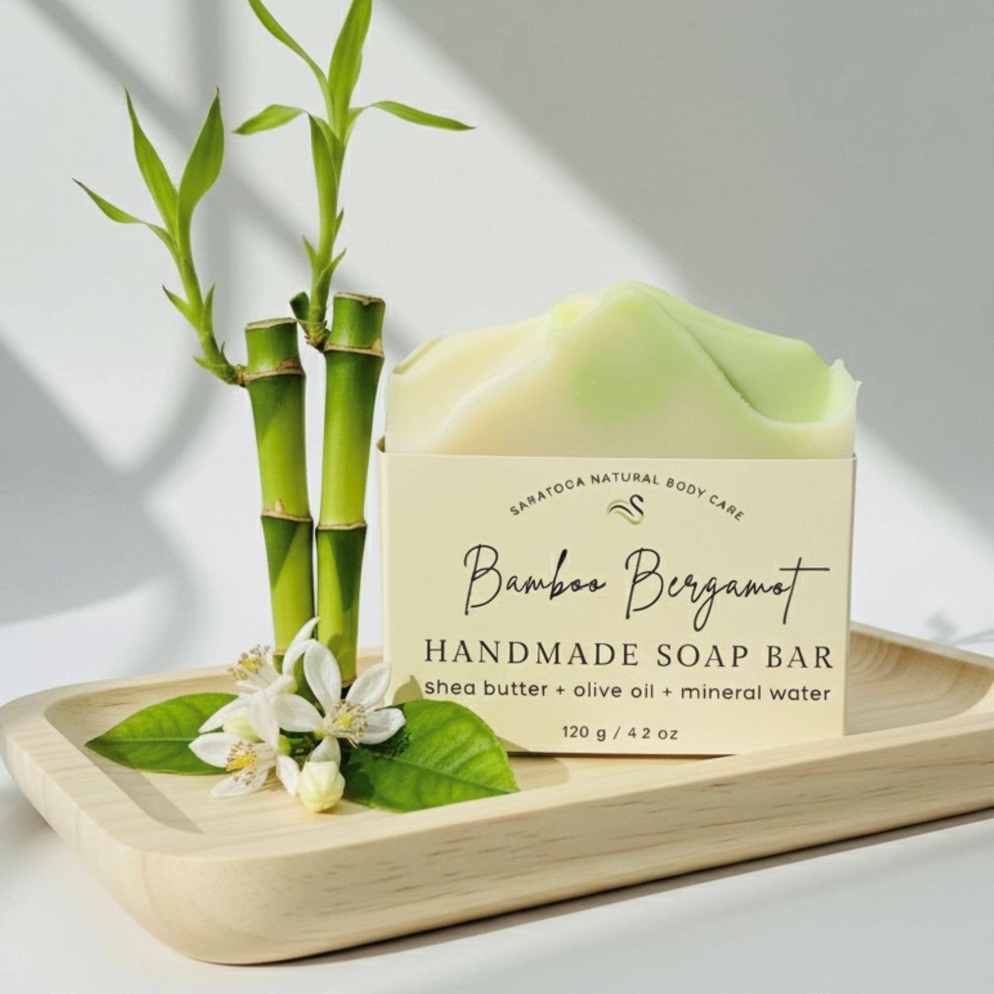 Bamboo Bergamot Handmade Soap Bar VEGAN COLD PROCESS
