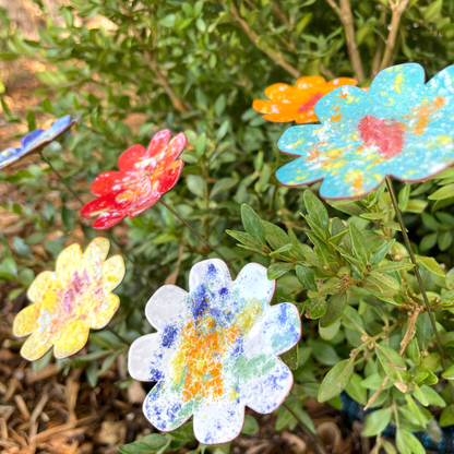 Large Copper Enamel Flowers