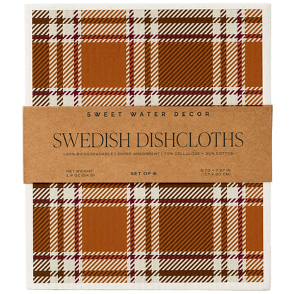 *NEW* Fall Pattern Swedish Dishcloths, Set of 6 - Fall Decor