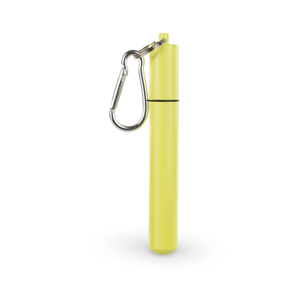 Collapsable Metal Straw Keychain w/ Cleaner