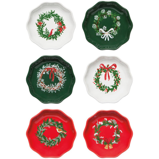 Wreaths Shaped Christmas Pinch Bowls