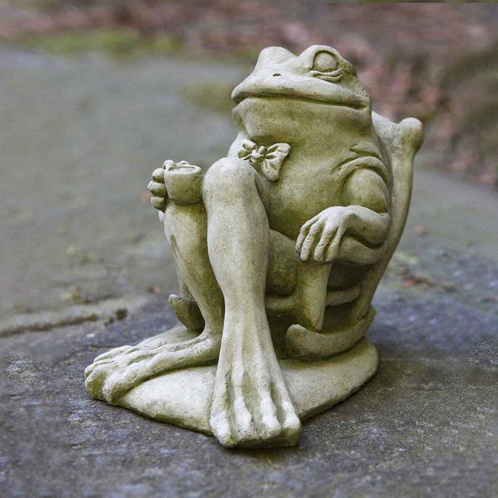 Coffee Cast Stone Frog