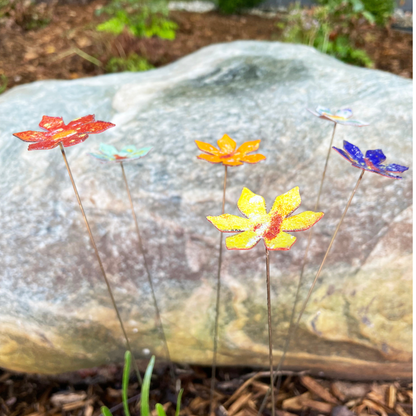 Medium Copper Enamel Flowers
