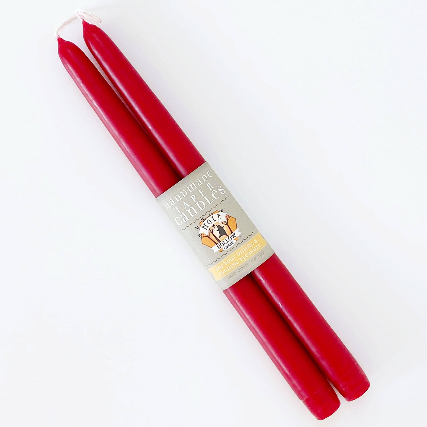 12" Hand Dipped Unscented Taper Candles - 39 Colors USA Made