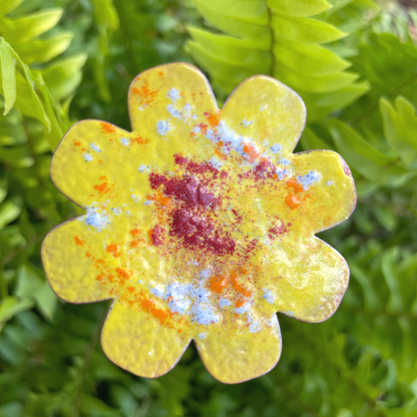Large Copper Enamel Flowers