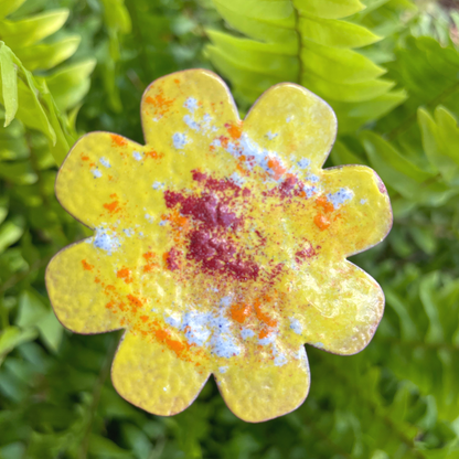 Large Copper Enamel Flowers