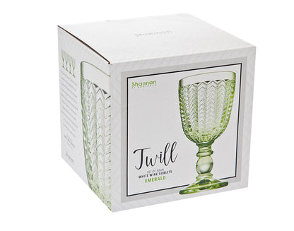Godinger Twill Green Goblets