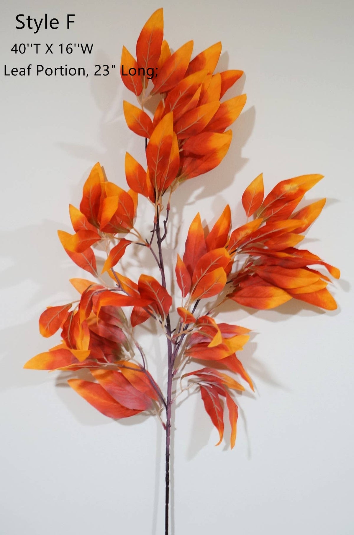 Faux Maple Leaves, Long Stem Autumn Leaves, Orange/Red