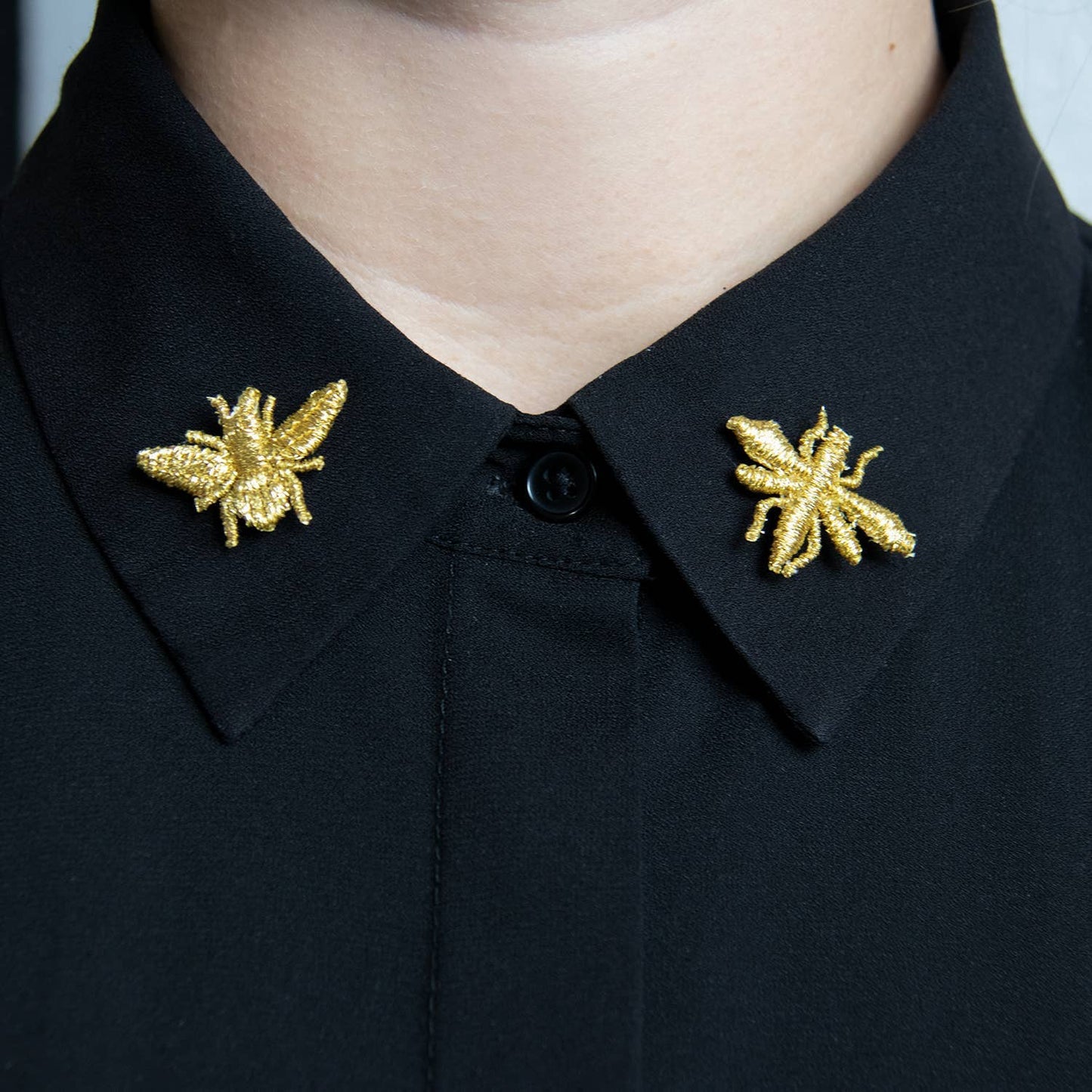 Golden Embroidered Brooches