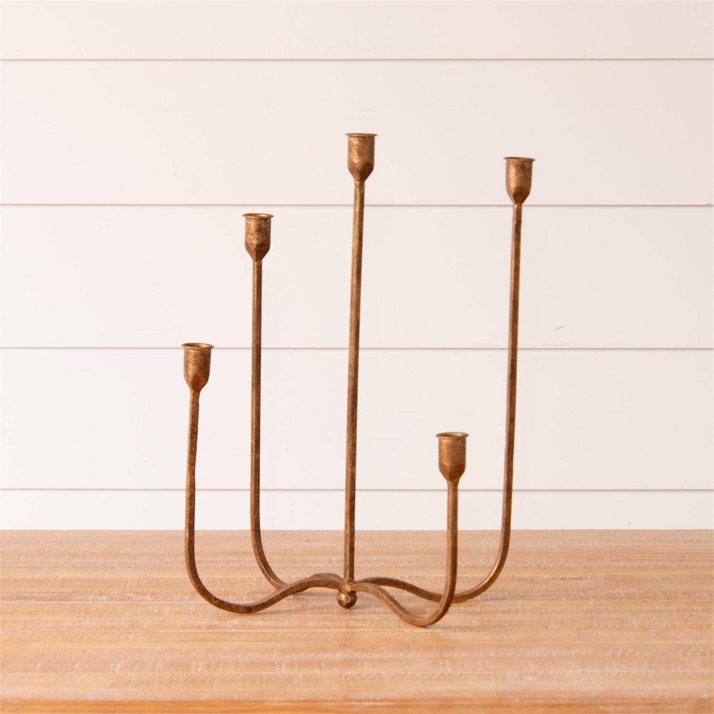 Hand Forged Metal Candelabra, Brass (PC)