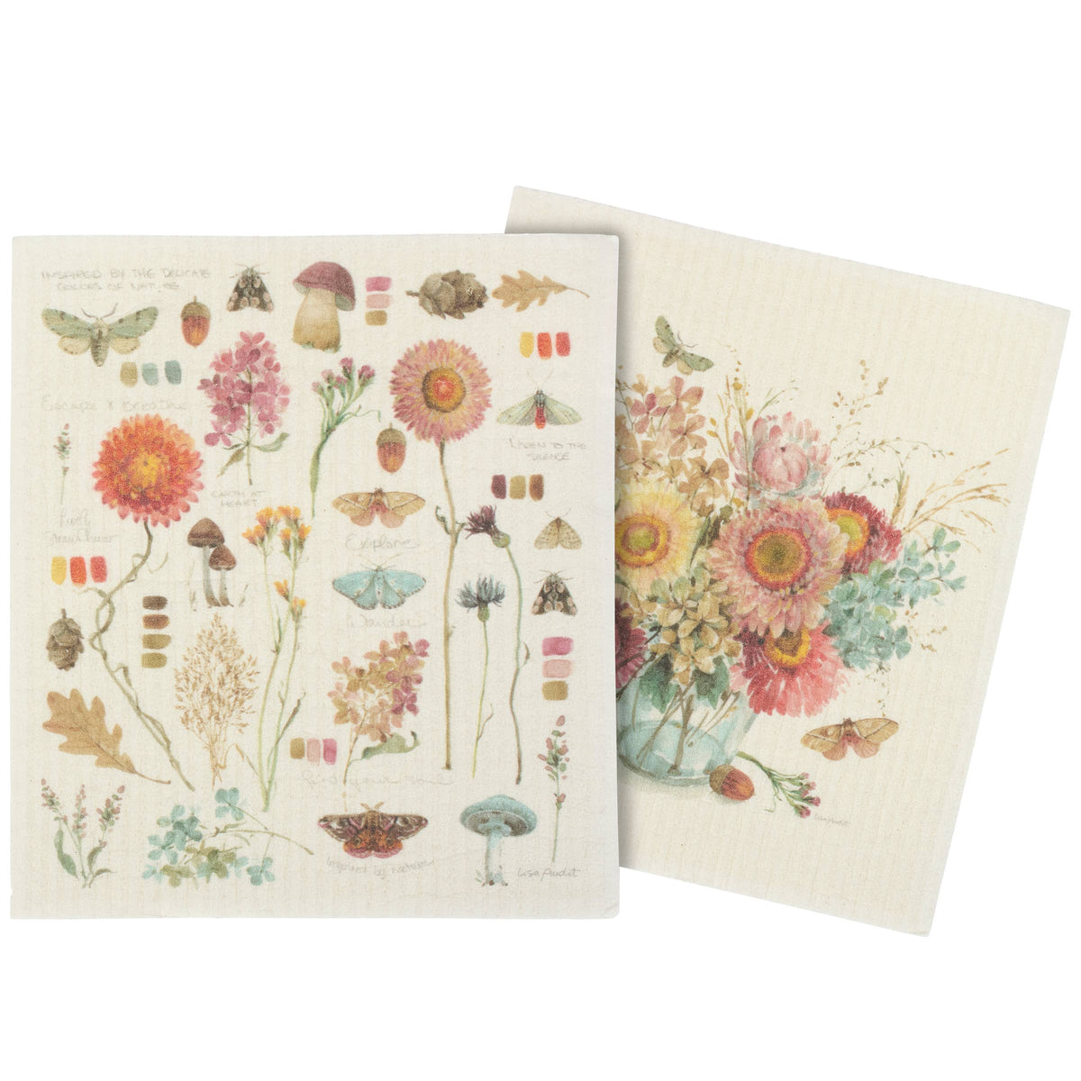 Fall Florals Vase Swedish Dishcloth Set