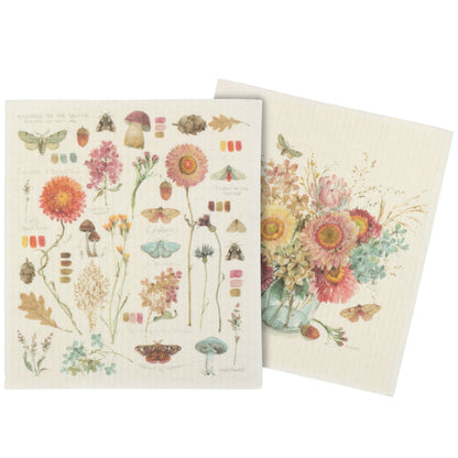 Fall Florals Vase Swedish Dishcloth Set