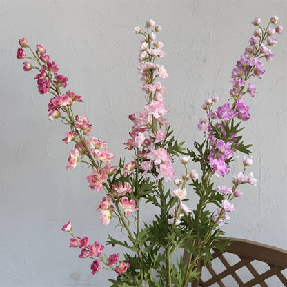 35''T Silk Faux Delphinium Flower Stem, Spring/Summer Flower
