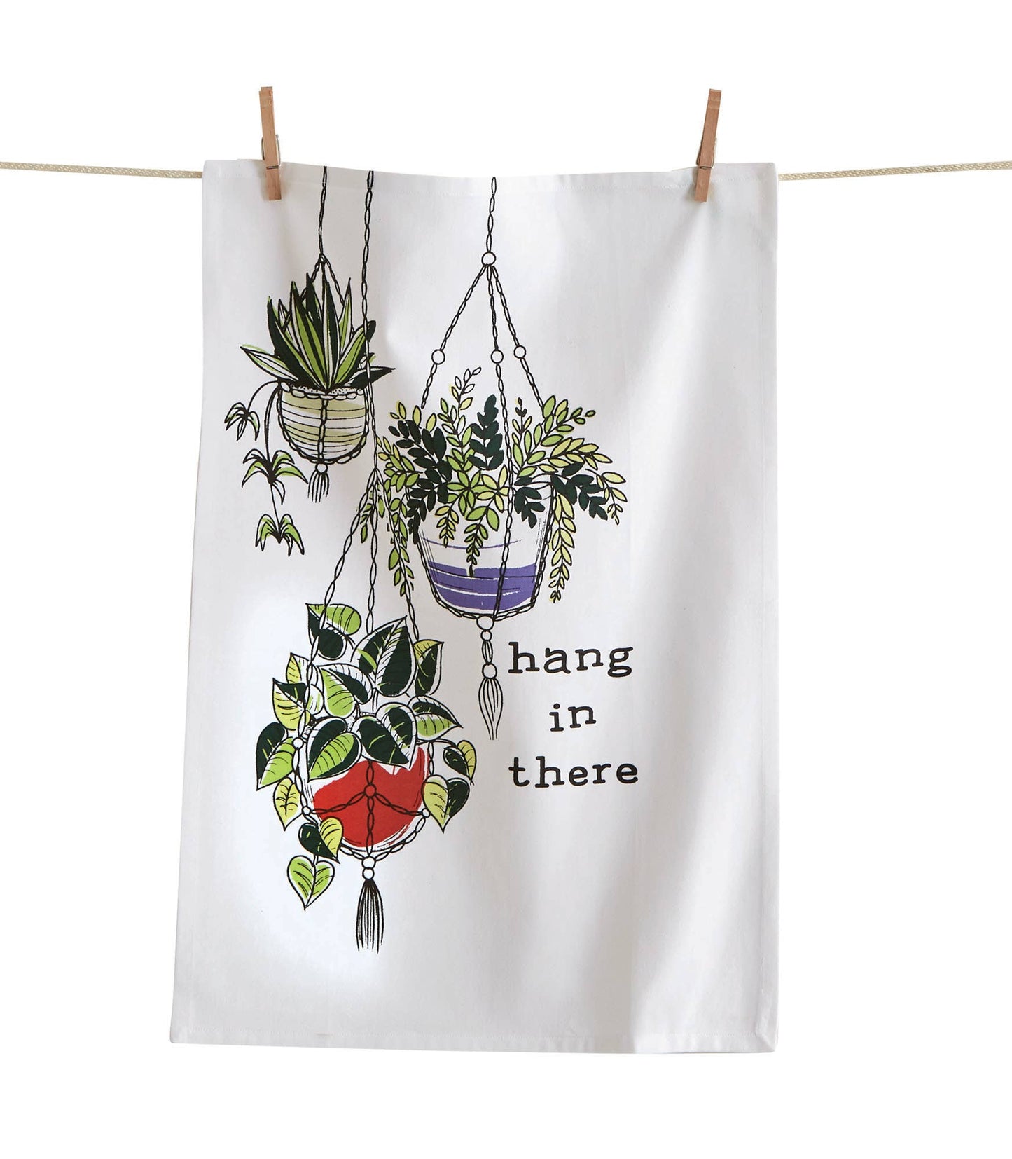 Hang In There Dishtowel - Multi