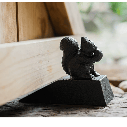 Rustic Cast Iron Squirrel Door Stop